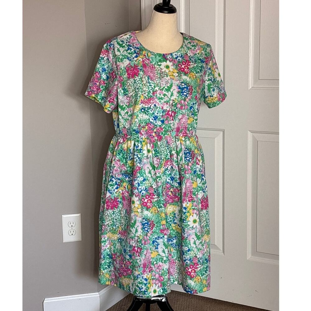 Vintage 1990s Babydoll Waist Cotton Midi Dress The Vermont Country Store Cottage
